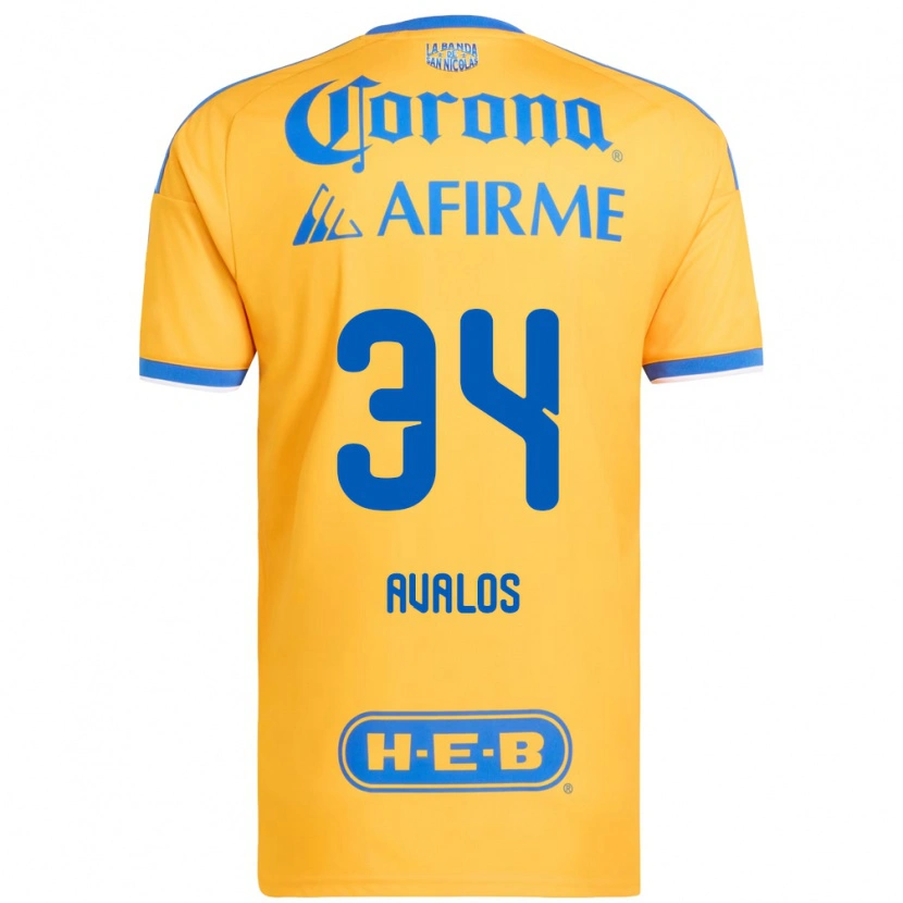 Danxen Niño Camiseta Erick Avalos #34 Amarillo Azul 1ª Equipación 2026/27 La Camisa
