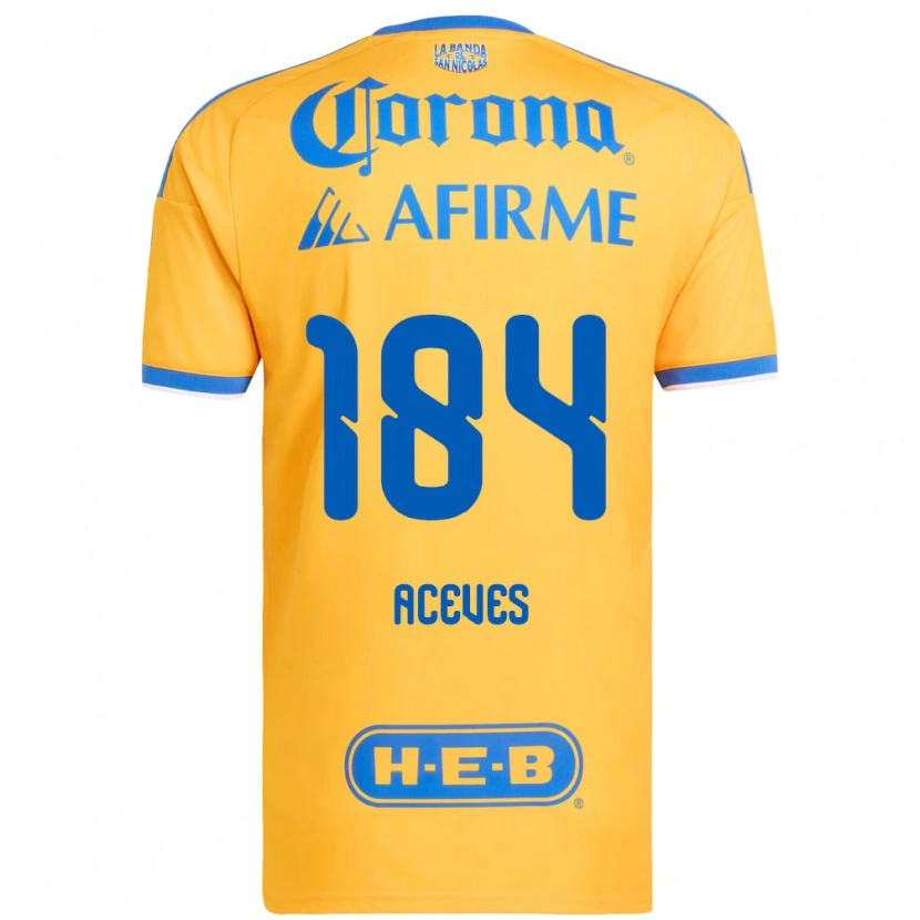 Danxen Niño Camiseta Israel Aceves #184 Amarillo Azul 1ª Equipación 2026/27 La Camisa