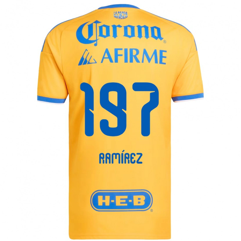 Danxen Niño Camiseta Ángel Ramírez #197 Amarillo Azul 1ª Equipación 2026/27 La Camisa