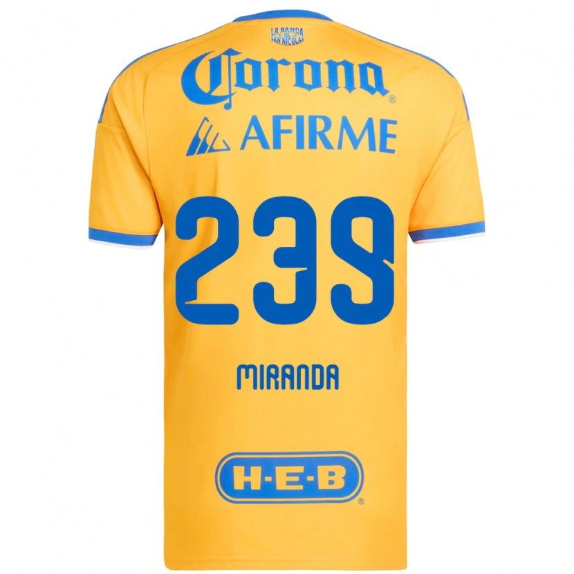 Danxen Niño Camiseta Jesús Miranda #239 Amarillo Azul 1ª Equipación 2026/27 La Camisa