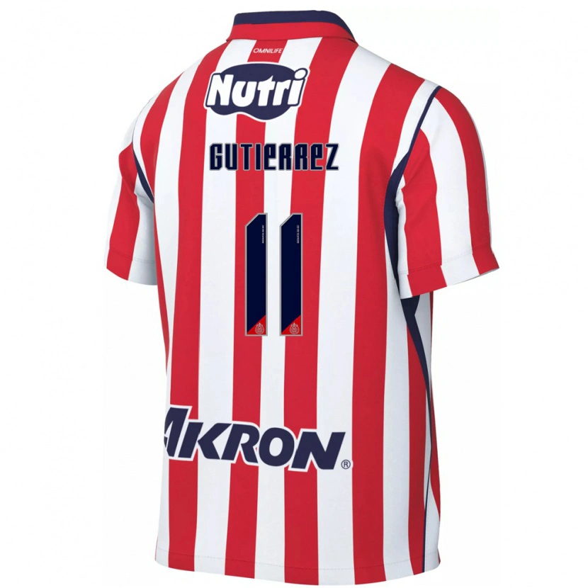 Danxen Niño Camiseta Brian Gutiérrez #11 Rojo Blanco 1ª Equipación 2026/27 La Camisa