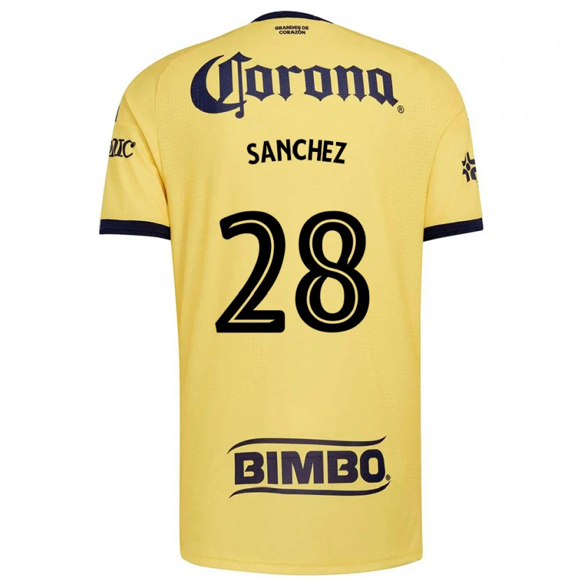 Danxen Niño Camiseta Érick Sánchez #28 Amarillo Rojo Negro 1ª Equipación 2026/27 La Camisa