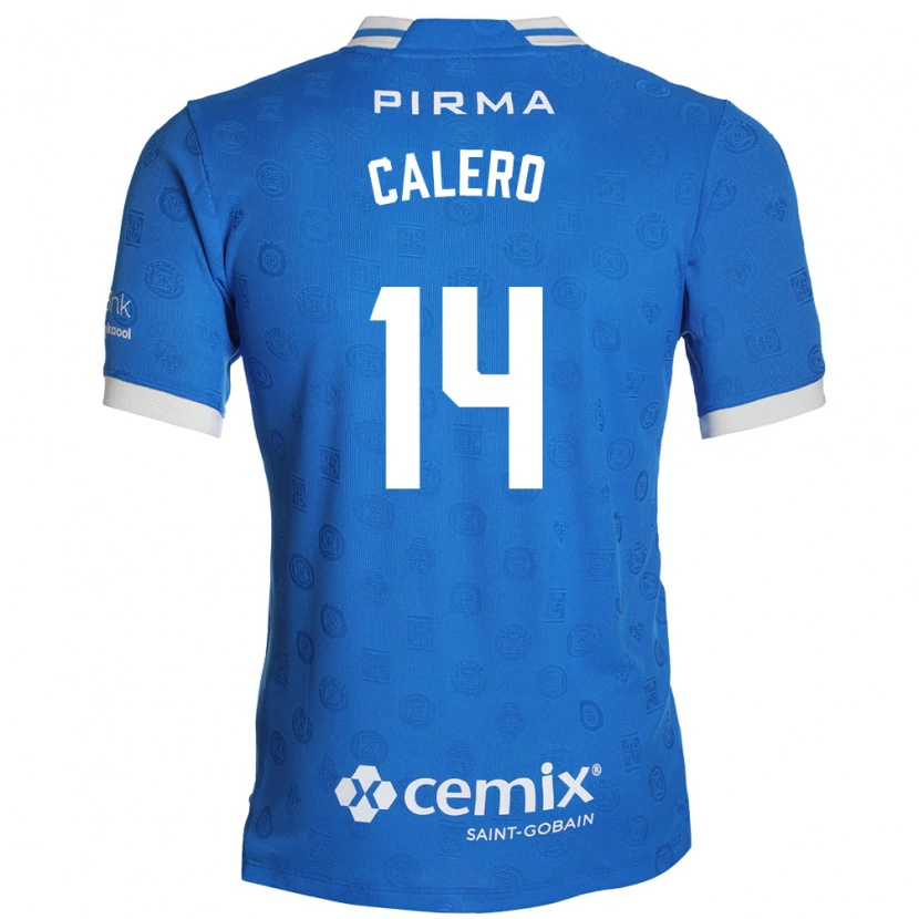 Danxen Niño Camiseta Juan Calero #14 Azul Blanco Rojo 1ª Equipación 2026/27 La Camisa