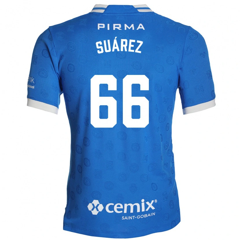 Danxen Niño Camiseta Javier Suárez #66 Azul Blanco Rojo 1ª Equipación 2026/27 La Camisa