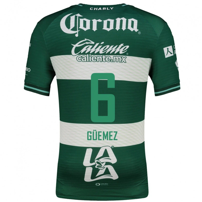 Danxen Niño Camiseta Javier Güemez #6 Verde Blanco 1ª Equipación 2026/27 La Camisa