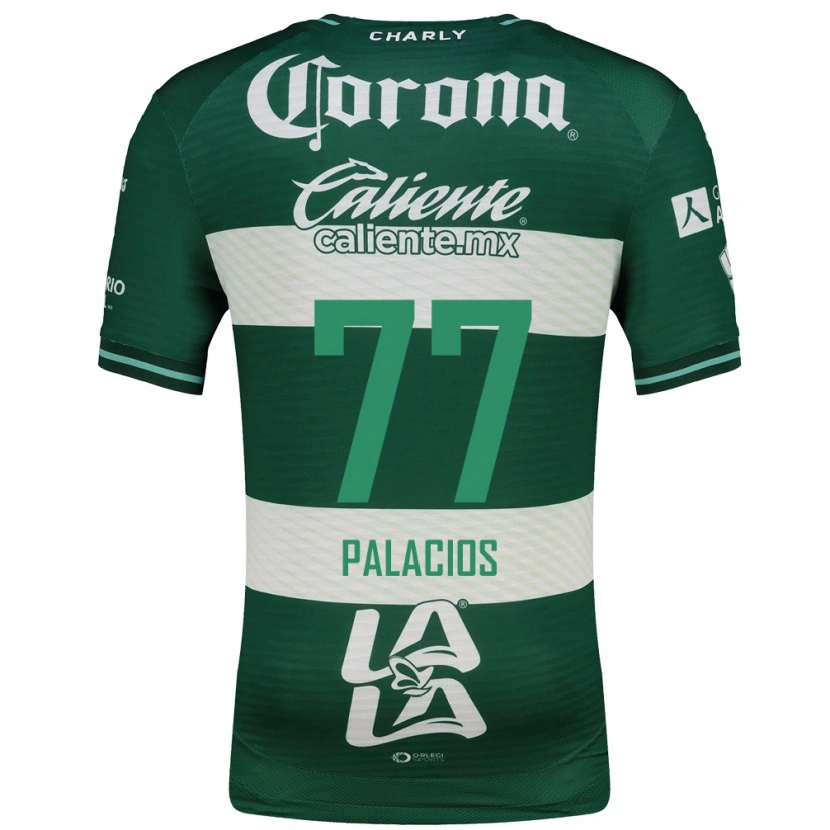 Danxen Niño Camiseta Kevin Palacios #77 Verde Blanco 1ª Equipación 2026/27 La Camisa