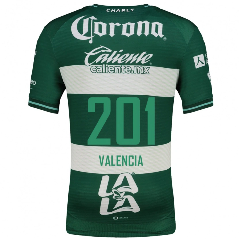 Danxen Niño Camiseta Álex Valencia #201 Verde Blanco 1ª Equipación 2026/27 La Camisa
