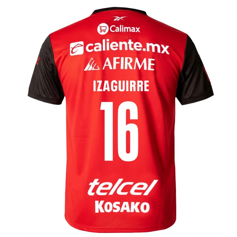 Danxen Niño Camiseta Estefanía Izaguirre #16 Negro Rojo 1ª Equipación 2026/27 La Camisa