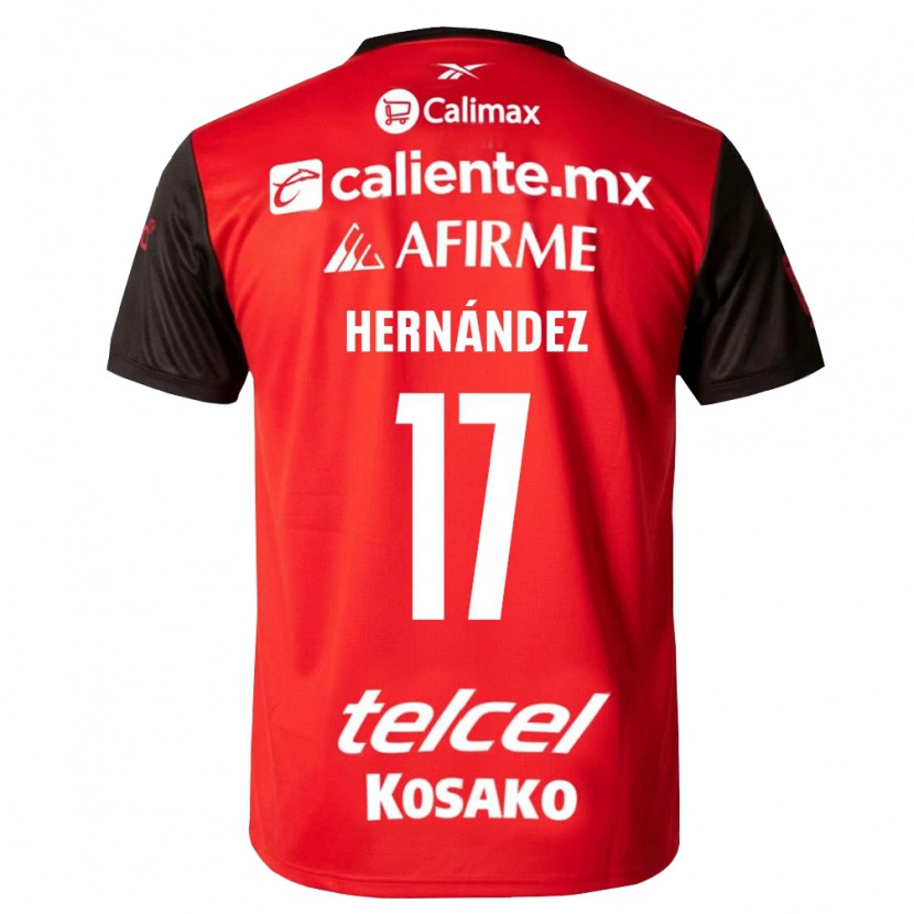 Danxen Niño Camiseta Rubén Hernández #17 Negro Rojo 1ª Equipación 2026/27 La Camisa