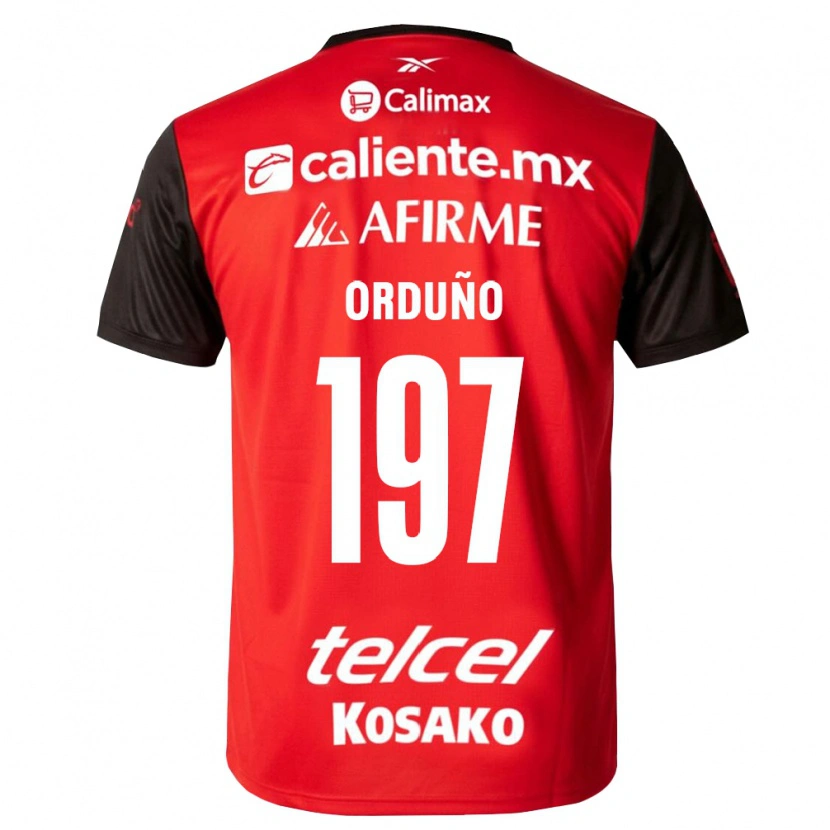 Danxen Niño Camiseta David Orduño #197 Negro Rojo 1ª Equipación 2026/27 La Camisa