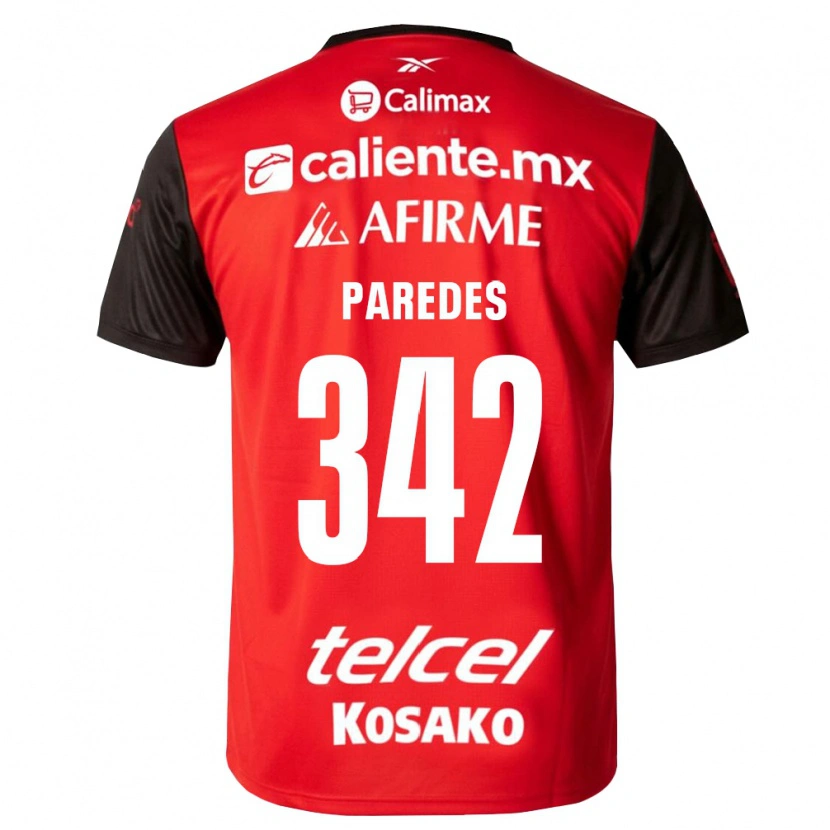 Danxen Niño Camiseta Santiago Paredes #342 Negro Rojo 1ª Equipación 2026/27 La Camisa