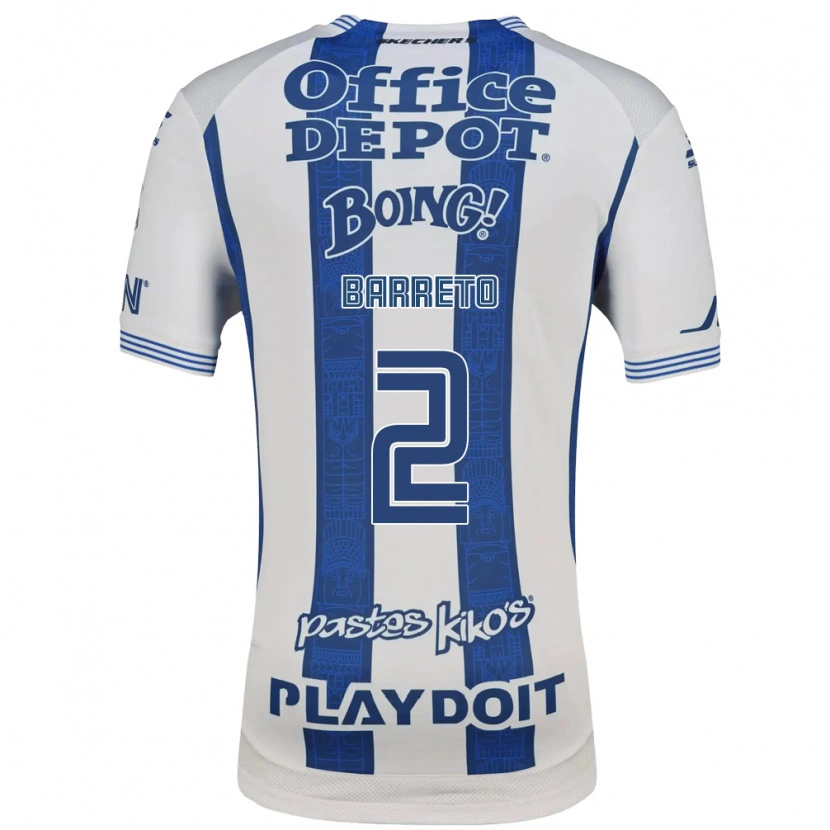 Danxen Niño Camiseta Sergio Barreto #2 Blanco Azul Marino 1ª Equipación 2026/27 La Camisa