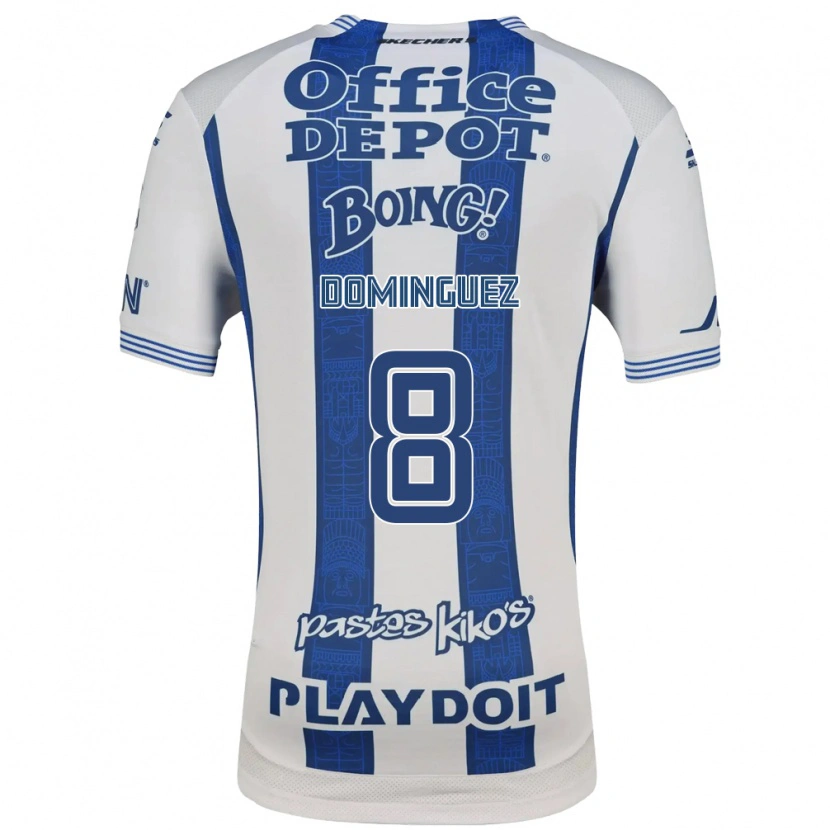 Danxen Niño Camiseta Alexéi Domínguez #8 Blanco Azul Marino 1ª Equipación 2026/27 La Camisa