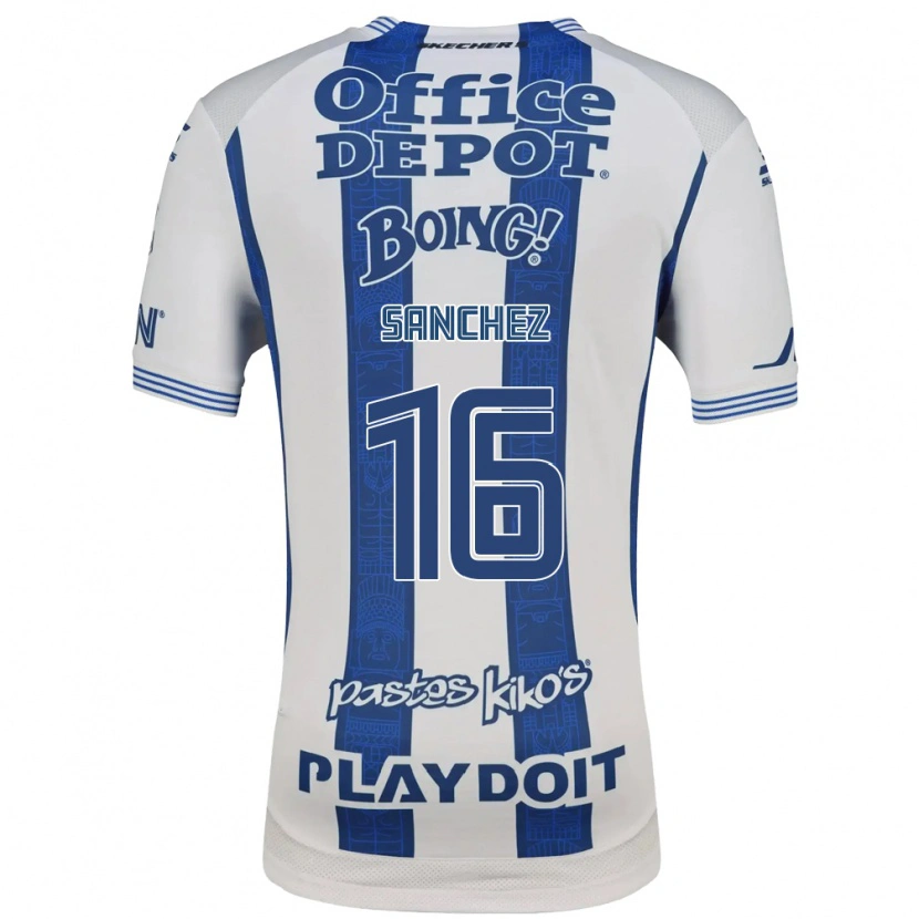 Danxen Niño Camiseta Vanessa Sanchez #16 Blanco Azul Marino 1ª Equipación 2026/27 La Camisa