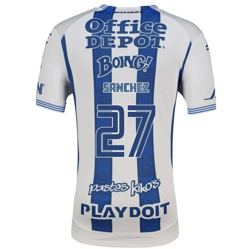 Danxen Niño Camiseta Ella Sanchez #27 Blanco Azul Marino 1ª Equipación 2026/27 La Camisa