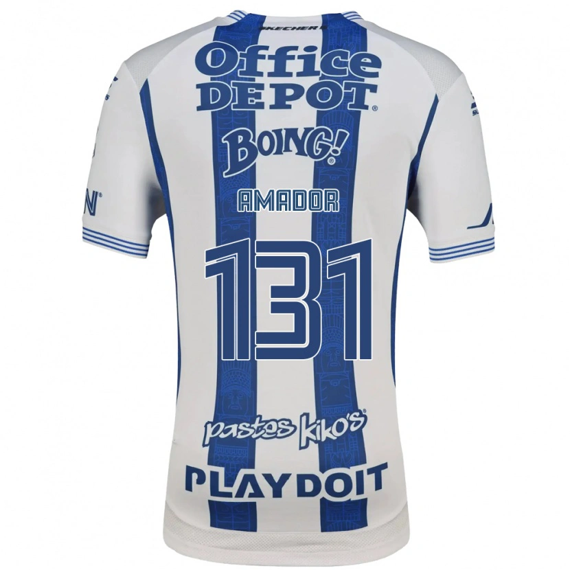Danxen Niño Camiseta Santiago Amador #131 Blanco Azul Marino 1ª Equipación 2026/27 La Camisa