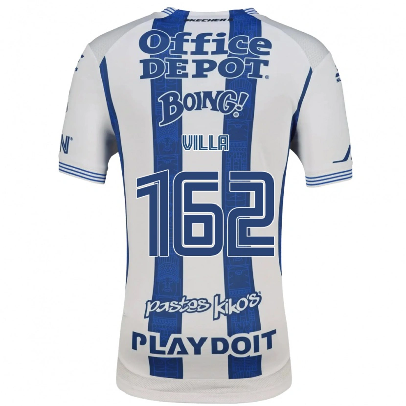 Danxen Niño Camiseta Adrián Villa #162 Blanco Azul Marino 1ª Equipación 2026/27 La Camisa