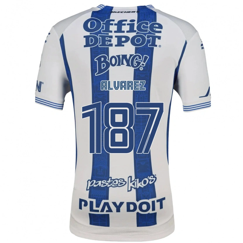Danxen Niño Camiseta Gael Álvarez #187 Blanco Azul Marino 1ª Equipación 2026/27 La Camisa