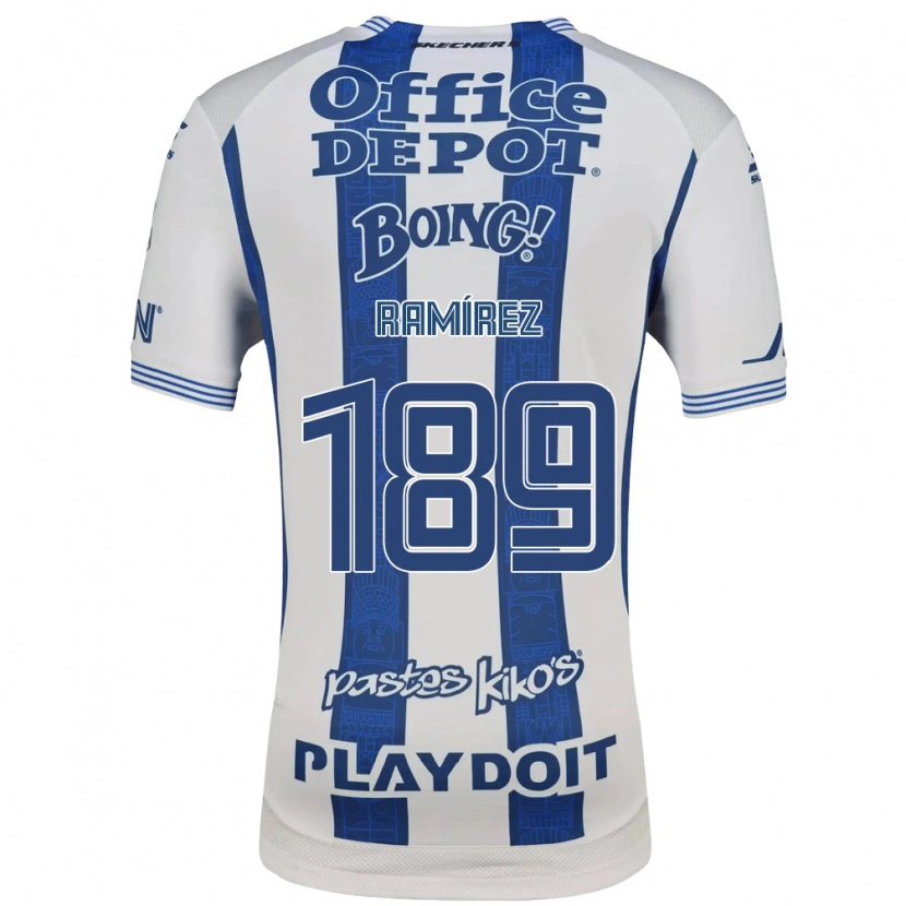 Danxen Niño Camiseta Jonatan Ramírez #189 Blanco Azul Marino 1ª Equipación 2026/27 La Camisa