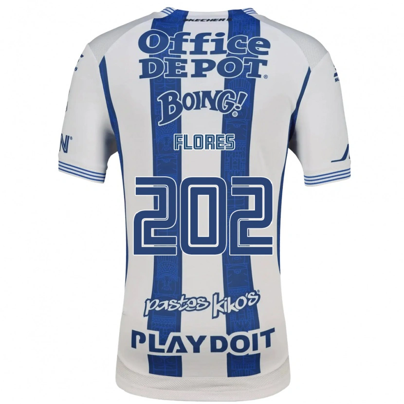 Danxen Niño Camiseta Luis Flores #202 Blanco Azul Marino 1ª Equipación 2026/27 La Camisa