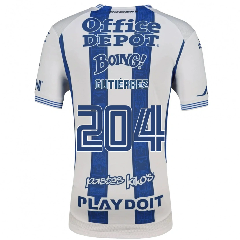 Danxen Niño Camiseta Saúl Gutiérrez #204 Blanco Azul Marino 1ª Equipación 2026/27 La Camisa