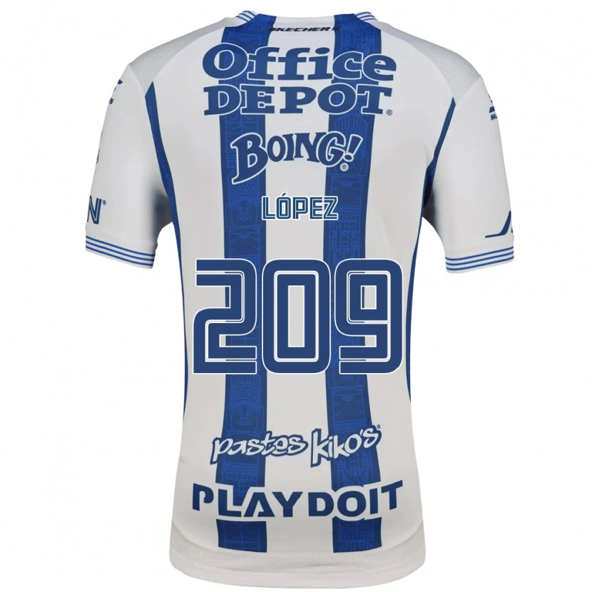 Danxen Niño Camiseta Santiago López #209 Blanco Azul Marino 1ª Equipación 2026/27 La Camisa