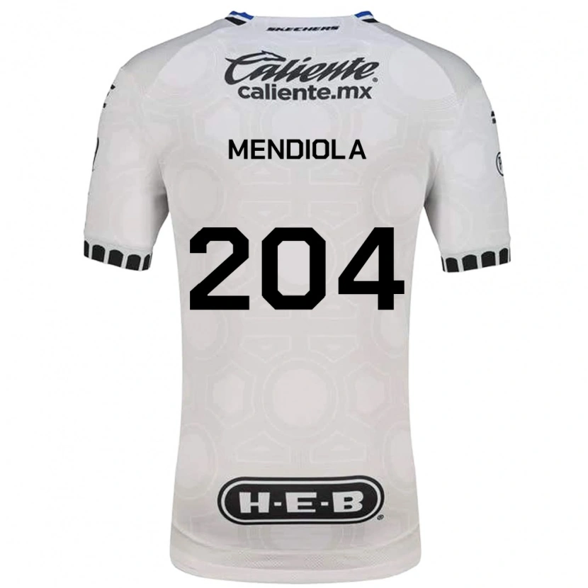 Danxen Niño Camiseta Carlos Mendiola #204 Blanco Negro Azul 1ª Equipación 2026/27 La Camisa