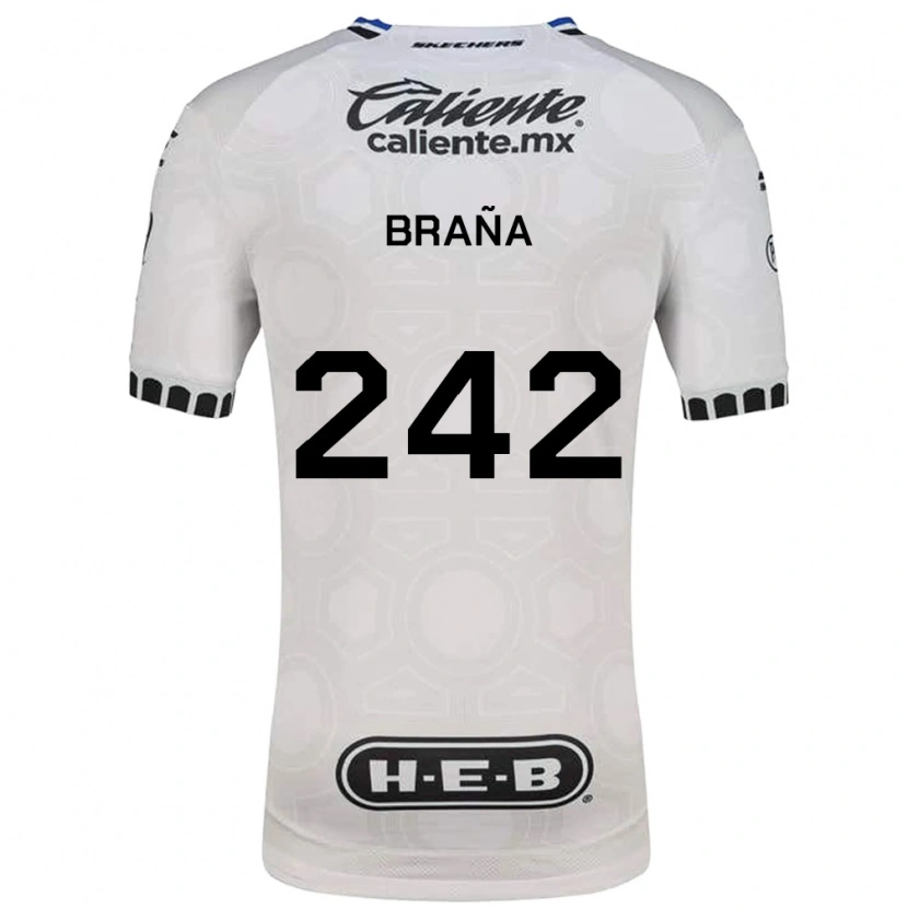 Danxen Niño Camiseta Armando Braña #242 Blanco Negro Azul 1ª Equipación 2026/27 La Camisa