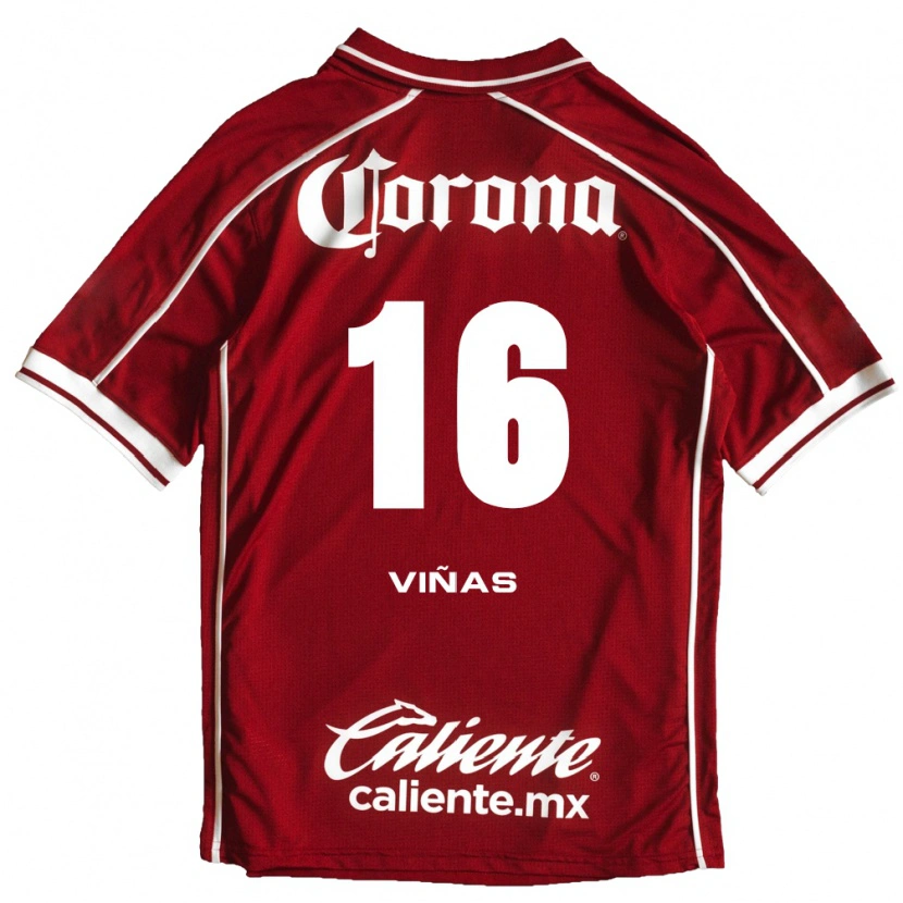 Danxen Niño Camiseta Federico Viñas #16 Blanco Rojo 1ª Equipación 2026/27 La Camisa