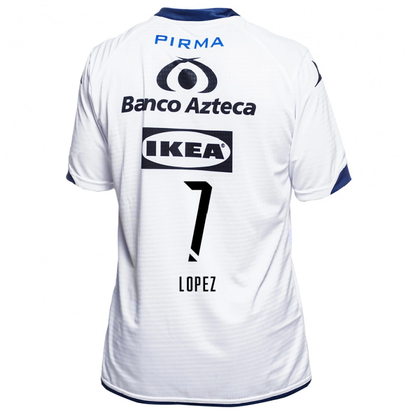 Danxen Niño Camiseta Viridiana López #7 Blanco Negro Azul 1ª Equipación 2026/27 La Camisa