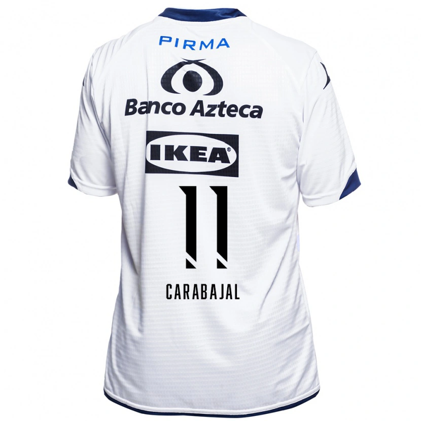 Danxen Niño Camiseta Gabriel Carabajal #11 Blanco Negro Azul 1ª Equipación 2026/27 La Camisa