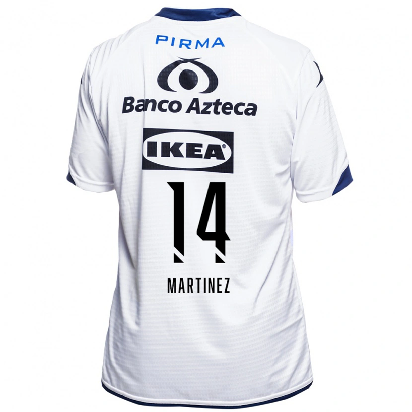 Danxen Niño Camiseta Samantha Martínez #14 Blanco Negro Azul 1ª Equipación 2026/27 La Camisa