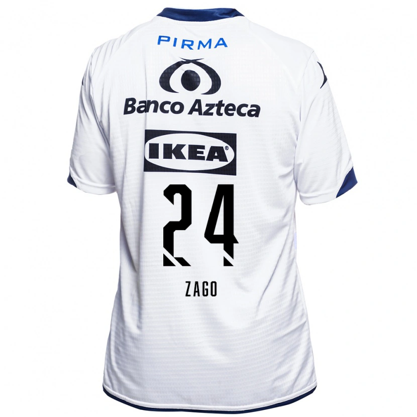 Danxen Niño Camiseta Diego Zago #24 Blanco Negro Azul 1ª Equipación 2026/27 La Camisa