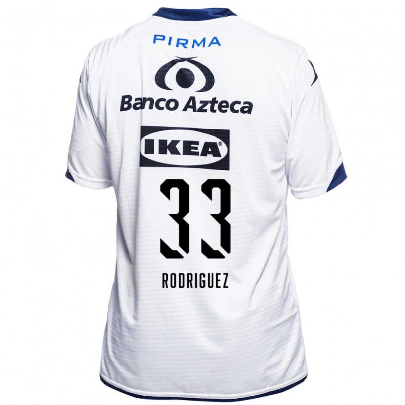 Danxen Niño Camiseta Jesús Rodríguez #33 Blanco Negro Azul 1ª Equipación 2026/27 La Camisa