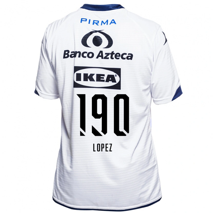 Danxen Niño Camiseta Josué López #190 Blanco Negro Azul 1ª Equipación 2026/27 La Camisa