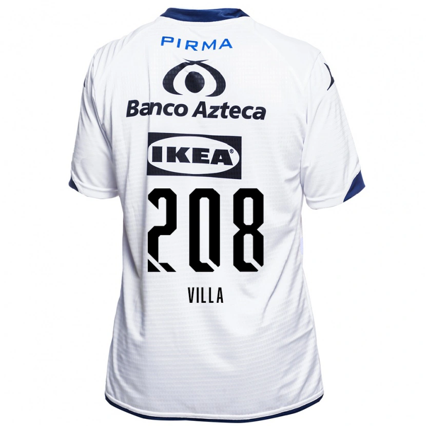 Danxen Niño Camiseta Patrick Villa #208 Blanco Negro Azul 1ª Equipación 2026/27 La Camisa
