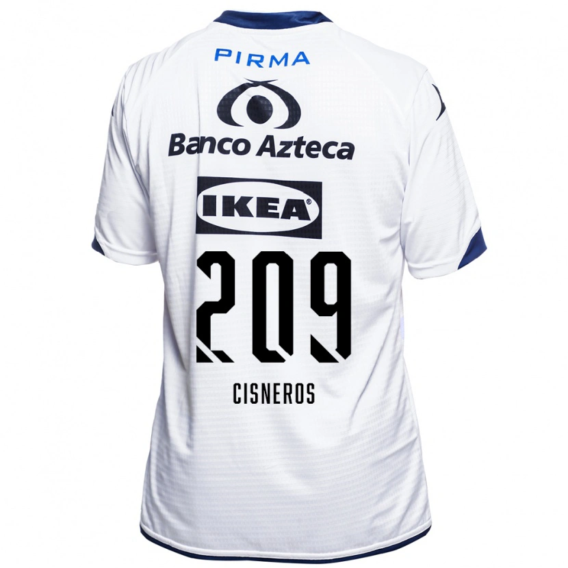 Danxen Niño Camiseta Elisvan Cisneros #209 Blanco Negro Azul 1ª Equipación 2026/27 La Camisa