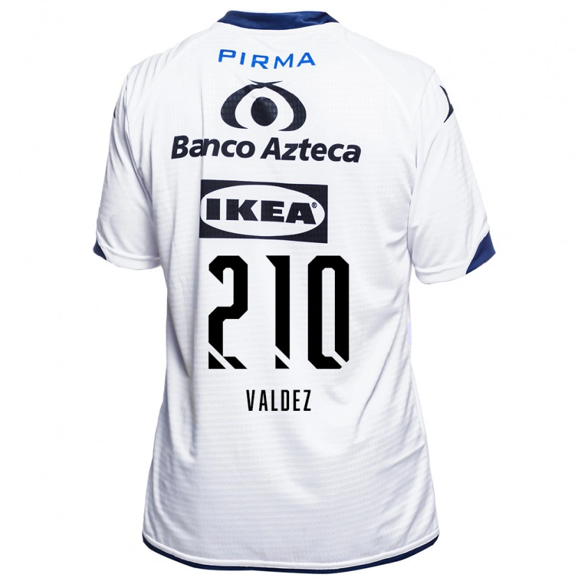 Danxen Niño Camiseta Jesús Valdez #210 Blanco Negro Azul 1ª Equipación 2026/27 La Camisa