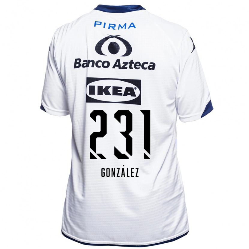 Danxen Niño Camiseta Ángel González #231 Blanco Negro Azul 1ª Equipación 2026/27 La Camisa