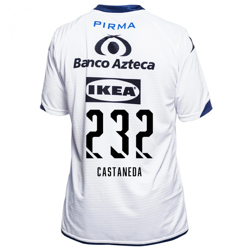 Danxen Niño Camiseta Ángel Castañeda #232 Blanco Negro Azul 1ª Equipación 2026/27 La Camisa