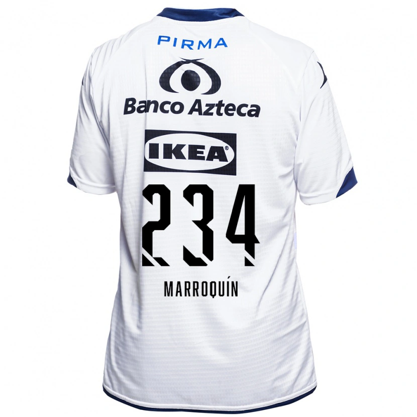 Danxen Niño Camiseta Luis Marroquín #234 Blanco Negro Azul 1ª Equipación 2026/27 La Camisa