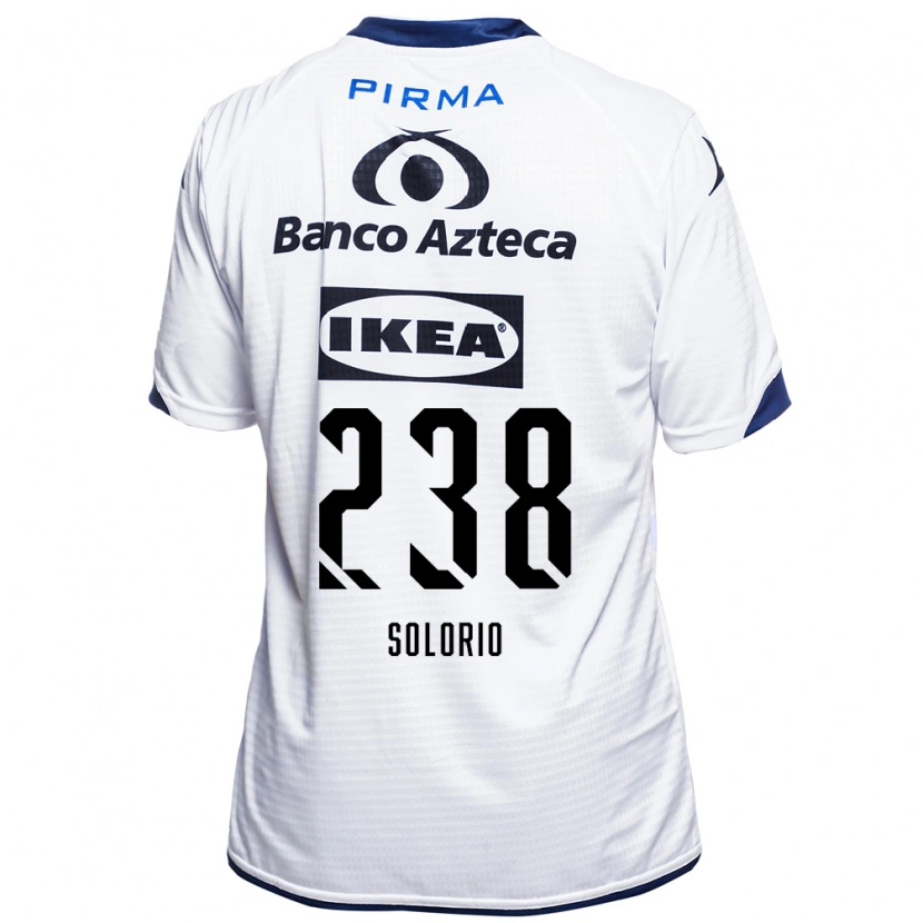 Danxen Niño Camiseta Héctor Solorio #238 Blanco Negro Azul 1ª Equipación 2026/27 La Camisa