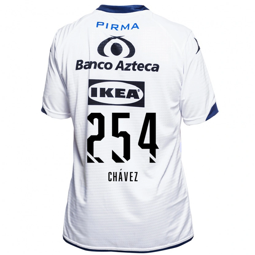 Danxen Niño Camiseta José Chávez #254 Blanco Negro Azul 1ª Equipación 2026/27 La Camisa