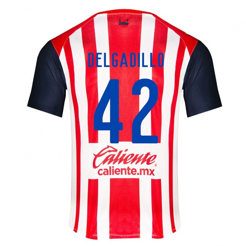 Danxen Niño Camiseta Diego Delgadillo #42 Rojo Negro Blanco 1ª Equipación 2026/27 La Camisa