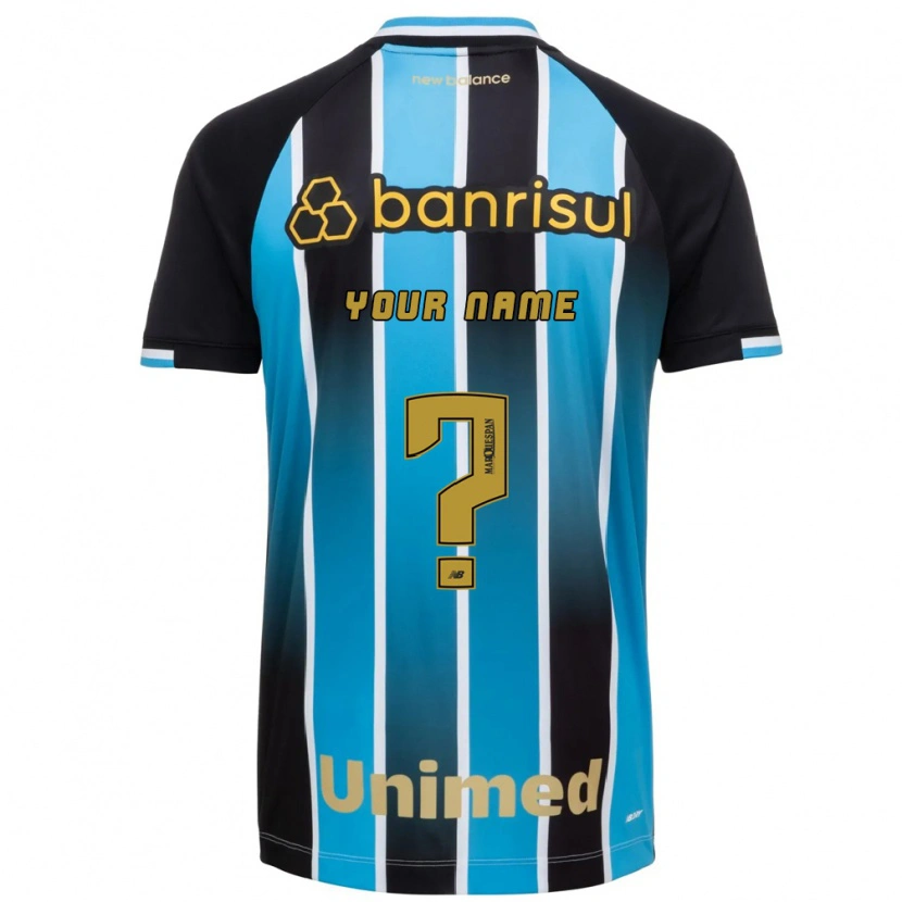 Danxen Niño Camiseta Su Nombre #0 Azul Marrón Negro 1ª Equipación 2026/27 La Camisa