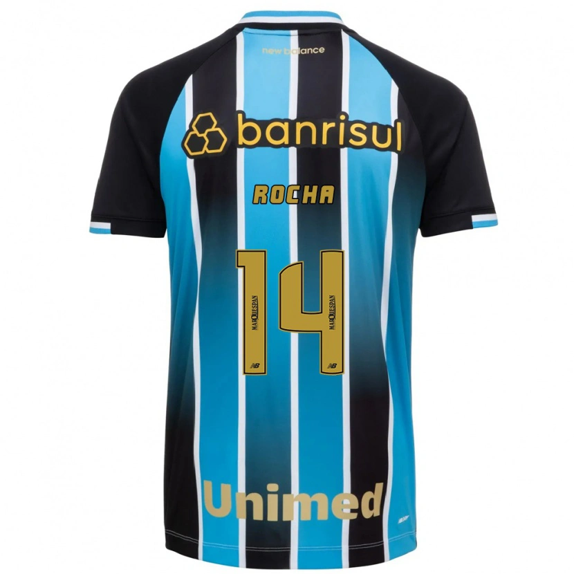 Danxen Niño Camiseta Marcos Rocha #14 Azul Marrón Negro 1ª Equipación 2026/27 La Camisa