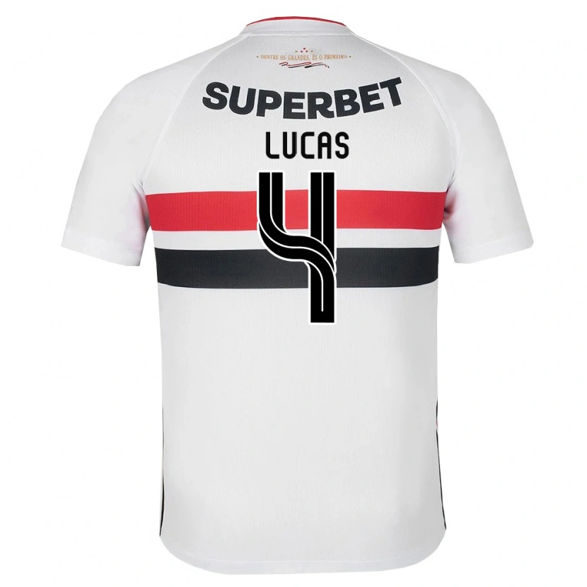 Danxen Niño Camiseta Lysander Lucas #4 Blanco Rojo Negro 1ª Equipación 2026/27 La Camisa