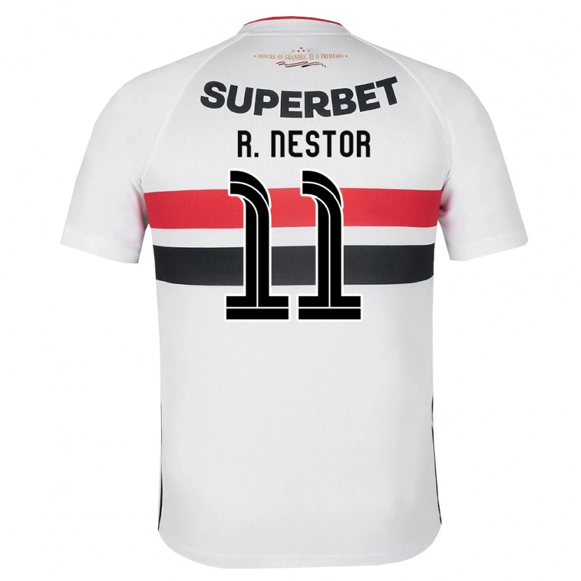 Danxen Niño Camiseta Rodrigo Nestor #11 Blanco Rojo Negro 1ª Equipación 2026/27 La Camisa
