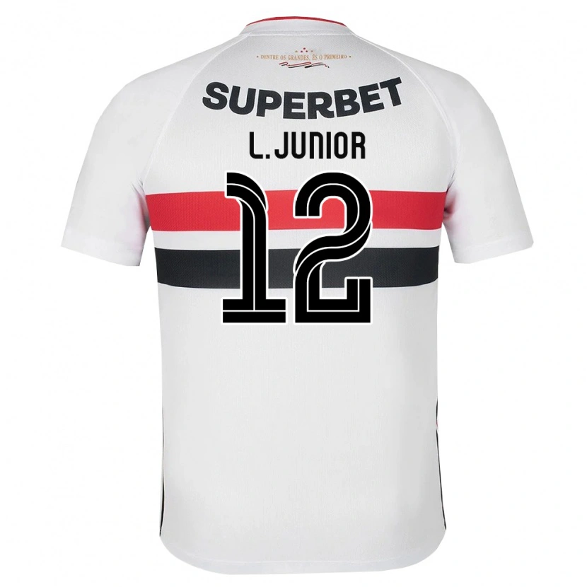 Danxen Niño Camiseta Luciano Anacleto Junior #12 Blanco Rojo Negro 1ª Equipación 2026/27 La Camisa