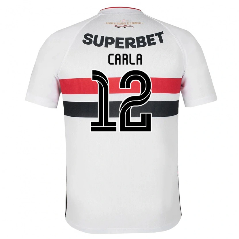 Danxen Niño Camiseta Carla Maria Da Silva #12 Blanco Rojo Negro 1ª Equipación 2026/27 La Camisa